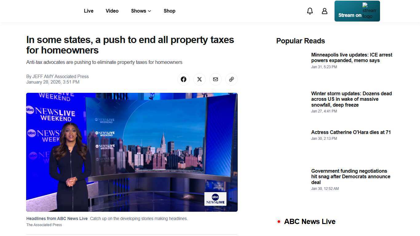 In some states, a push to end all property taxes for homeowners - ABC News